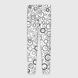 Леггинсы женские Бело-чёрный паттерн пузырьки, цвет: 3D-принт