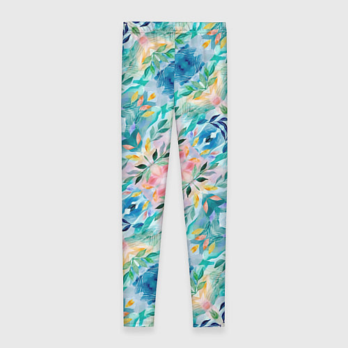 Женские легинсы Абстрактные розовые акварельные тюльпаны / 3D-принт – фото 2