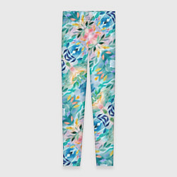 Леггинсы женские Абстрактные розовые акварельные тюльпаны, цвет: 3D-принт