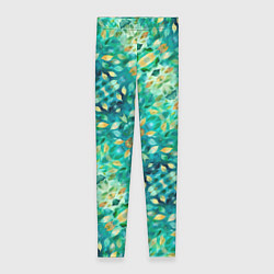 Женские легинсы Изумрудная акварельная весенняя листва