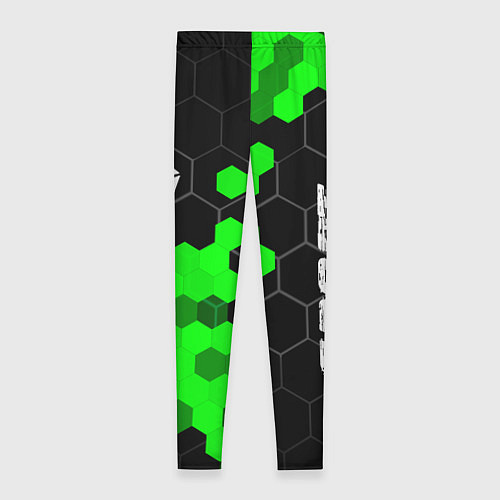 Женские легинсы Jeep green sport hexagon / 3D-принт – фото 2