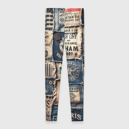 Женские легинсы Пэчворк джинсы из Парижа / 3D-принт – фото 2
