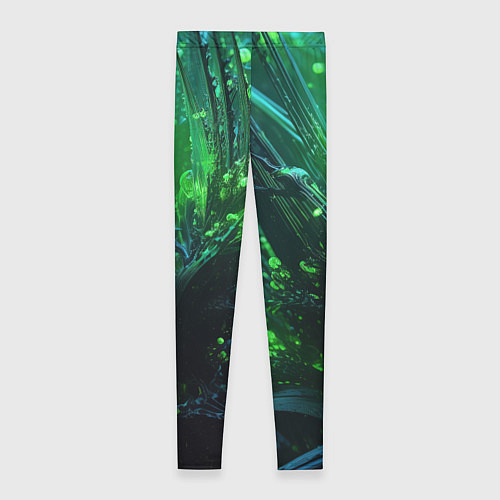 Женские легинсы Зеленая кислотная яркая неоновая абстракция / 3D-принт – фото 2