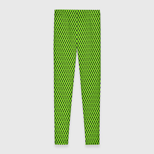 Женские легинсы Кислотный зелёный имитация сетки / 3D-принт – фото 2