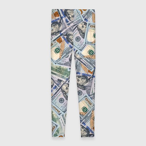 Женские легинсы Банкноты сто долларов / 3D-принт – фото 2