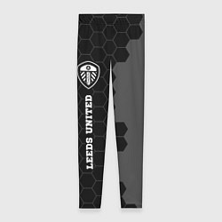 Леггинсы женские Leeds United sport на темном фоне по-вертикали, цвет: 3D-принт