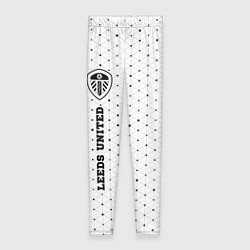 Леггинсы женские Leeds United sport на светлом фоне по-вертикали, цвет: 3D-принт