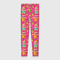 Женские легинсы Щенята и летний вайб паттерн