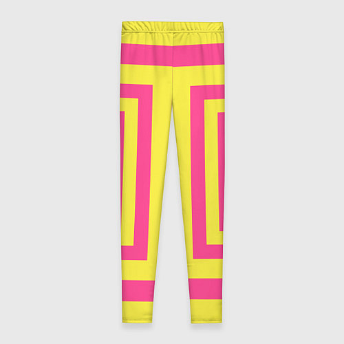 Женские легинсы Желтые квадраты трансформация / 3D-принт – фото 2