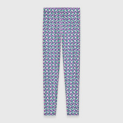 Леггинсы женские Волнистые полосы текстурированный сиренево-бирюзов, цвет: 3D-принт