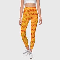Леггинсы женские Яркий красно-жёлтый абстарктный полосатый, цвет: 3D-принт — фото 2