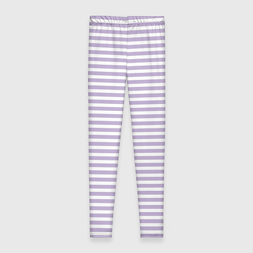 Женские легинсы Холодный сиреневый в белую полоску / 3D-принт – фото 2