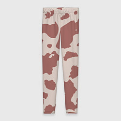 Женские легинсы Коровий паттерн коричневого цвета