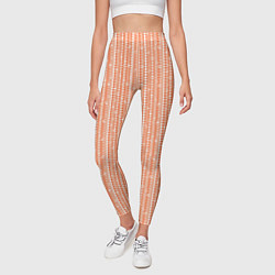 Леггинсы женские Оранжевый полосы узоры, цвет: 3D-принт — фото 2