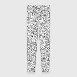 Женские легинсы Дудл граффити рэперское - паттерн