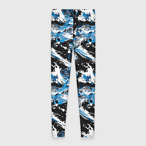 Женские легинсы Выдры в речке на волнах - паттерн / 3D-принт – фото 2