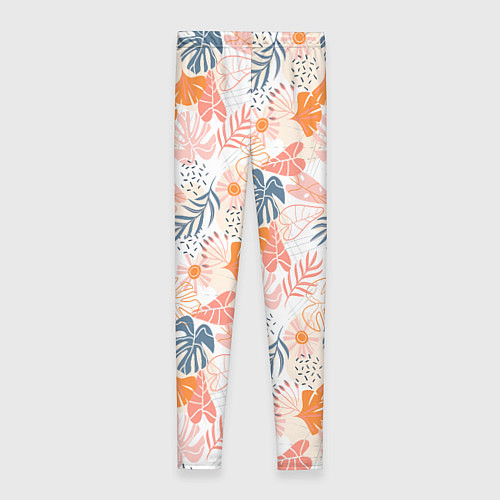 Женские легинсы Паттерн узор листьев / 3D-принт – фото 2