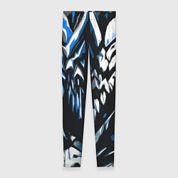 Женские легинсы White and blue abstraction on a black background