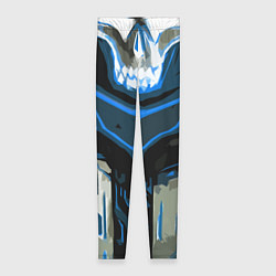 Женские легинсы Blue stripes on a black and white background