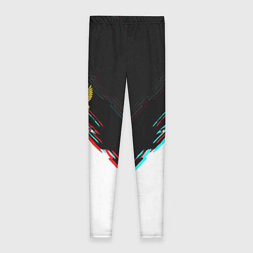 Женские легинсы Краски глитч герб РФ / 3D-принт – фото 2