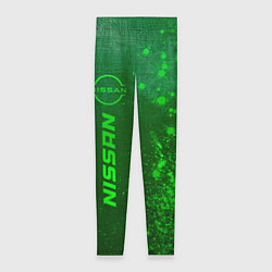 Женские легинсы Nissan - green gradient по-вертикали