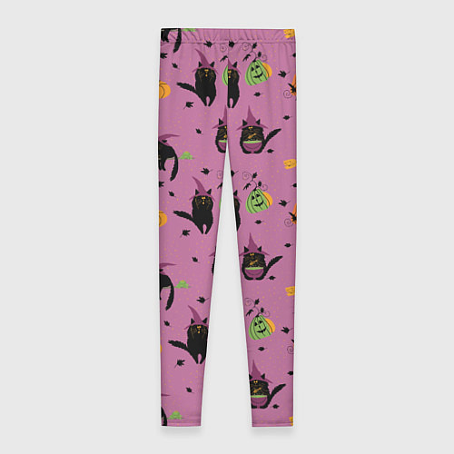 Женские легинсы Хэллоуин и кот ведьмы / 3D-принт – фото 2