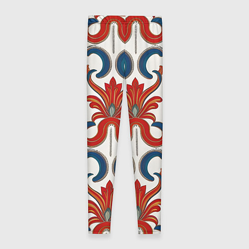 Женские легинсы Узор красно-синий на белом фоне / 3D-принт – фото 2