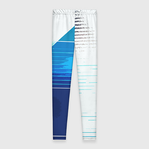 Женские легинсы Горизонтальные полосы на сине-белом фоне / 3D-принт – фото 2