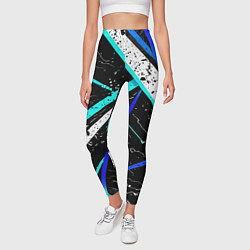 Леггинсы женские Разноцветные праздничные линии, цвет: 3D-принт — фото 2