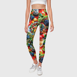 Леггинсы женские Новогодние угощения, цвет: 3D-принт — фото 2