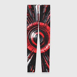 Женские легинсы Чёрно-красная сфера киберпанк