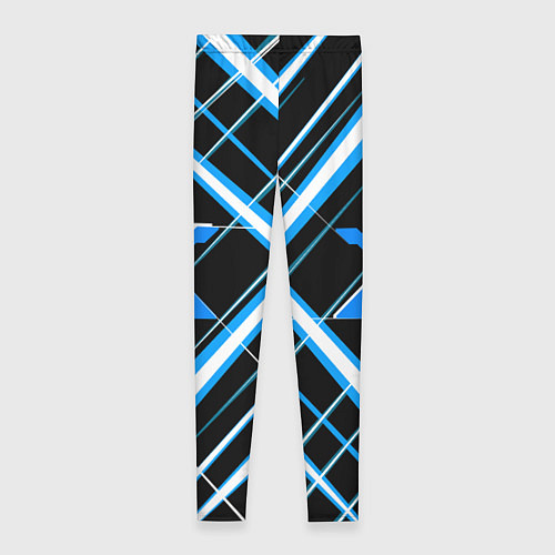 Женские легинсы Сине-белая звезда и полосы на чёрном фоне / 3D-принт – фото 2