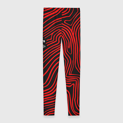 Женские легинсы Arctic Monkeys - красные линии / 3D-принт – фото 2