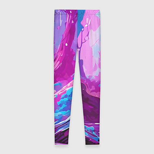 Женские легинсы Фиолетовая кислотная абстракция / 3D-принт – фото 2
