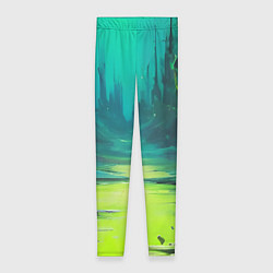Леггинсы женские Зелёная кислотная абстракция, цвет: 3D-принт