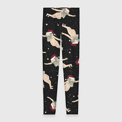 Женские легинсы Рик и Морти новогодний паттерн