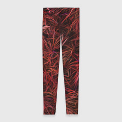 Женские легинсы Красная трава на чёрном фоне