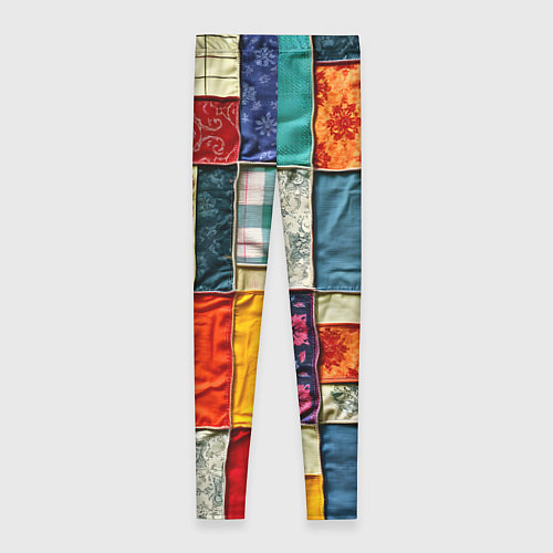 Женские легинсы Пэчворк из ярких тканей / 3D-принт – фото 2