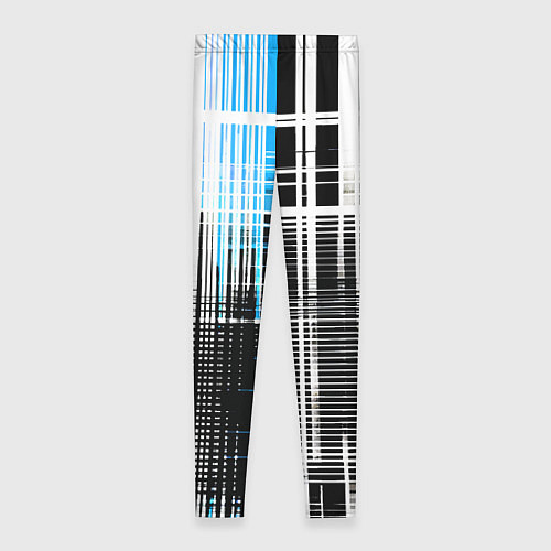 Женские легинсы Сине-чёрный гранж на белом фоне / 3D-принт – фото 2