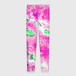Леггинсы женские Розово-зелёная абстракция, цвет: 3D-принт