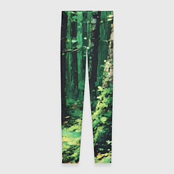 Женские легинсы Зелёный летний лес