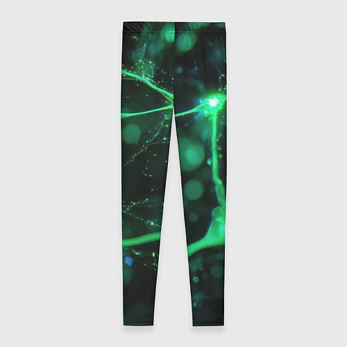Женские легинсы Зеленый нейроны / 3D-принт – фото 2