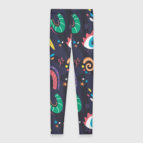 Женские легинсы Космическая абстракция с глазами / 3D-принт – фото 2