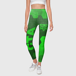 Леггинсы женские GTA - green gradient вертикально, цвет: 3D-принт — фото 2