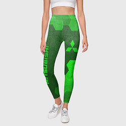 Леггинсы женские Mitsubishi - green gradient вертикально, цвет: 3D-принт — фото 2