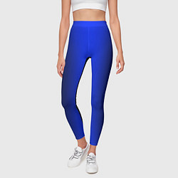 Леггинсы женские Чёрно-синий градиент по центру, цвет: 3D-принт — фото 2