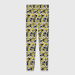 Леггинсы женские Киберпанк шестиугольники жёлтые, цвет: 3D-принт