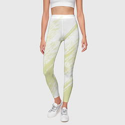 Леггинсы женские The color is white and yellow, цвет: 3D-принт — фото 2