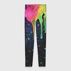 Женские легинсы Разноцветные потеки краски