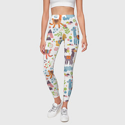 Леггинсы женские Ламы паттерн, цвет: 3D-принт — фото 2